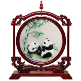 苏绣双面绣摆件纯手工非遗中国风特色礼品送老外高档开业纪念礼物 平安吉祥【悬浮刺绣】 高档礼盒【38*33*6cm】