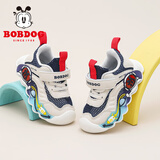 巴布豆童鞋男童宝宝闪灯鞋夏季透气儿童学步鞋103352144米/红28