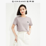 佐丹奴短袖t恤女夏季纯棉体恤衫小刺绣圆领休闲上衣13324321