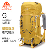 艾王专业登山包35+5大容量牛津布背包户外徙步40升超轻量化旅行双肩包 黄色8109B（二代款） 40L
