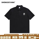 圣缔亚纳polo衫男新款商务休闲男士翻领短袖潮ins宽松大码打底2025潮牌男 黑色POLO 3XL