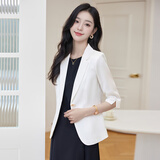 特洛曼白色西装外套女夏季薄款高级感职业装女装气质通勤OL职场西服
