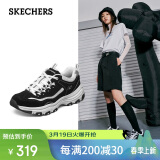 斯凯奇男女同款厚底熊猫鞋老爹鞋运动鞋88888250 黑色/白色/BKW 36.5