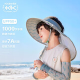kocotreekk树儿童帽子防紫外线大帽檐空顶帽透气男女孩护脖披肩帽月影灰L