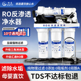 迎春净水器家用直饮ro反渗透净水机厨房自来水净饮机800G大流量diy纯水机厨下通用滤芯过滤水净水器 100G增压升级-三角洲+汇通+双水 自行安装