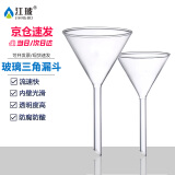 江玻漏斗玻璃三角锥形大口径小漏斗塑料漏斗透明加厚过滤实验室科研 玻璃漏斗75mm 