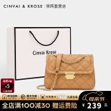 CinvaiKrose【阿Sa蔡卓妍同款】官网包包女包2025新款斜挎包单肩包母亲节礼物 浅棕色-CK女包生日礼物送女友