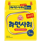 不倒翁韩国进口 速食拉面 方便面部队火锅粗面饼110g*5袋 无料包泡面