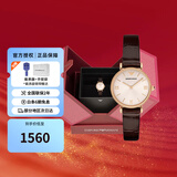安普里奥·阿玛尼（Emporio Armani）女士石英腕表满天星欧美时尚女表 生日礼物送女友老婆 520定制玫红色礼盒AR1911