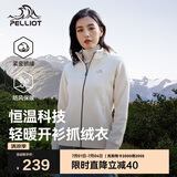 伯希和（Pelliot）户外抓绒衣摇粒绒抓绒外套女春季冲锋内胆保暖夹克125110022白M