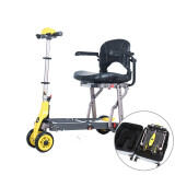 美利驰 小轮椅车轻便可上飞机电动助步车老年人残疾人锂电池可折叠轻便轻巧代步车 折叠上飞机高铁 S542 单车带行李箱 轻便携带上飞机