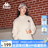 卡帕（Kappa）套头衫情侣男女宽松运动卫衣休闲圆领外套休闲上衣长袖K0CZ2WT93V 浪漫白-011 L