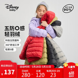 迪士尼（DISNEY）女童轻薄羽绒服耐脏油污90白鸭绒儿中大童衣服24冬DB431KE05紫130