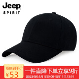 吉普（JEEP）帽子男棒球帽时尚潮流鸭舌帽男女式情侣帽子休闲户外运动帽 黑色