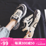 回力（Warrior）老爹鞋子女厚底增高女鞋春秋百搭休闲运动鞋女H535C 米黑 35