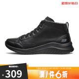 SKECHERS斯凯奇女鞋简约高帮运动鞋保暖舒适短绒靴休闲靴子 13358/BBK 全黑色 38