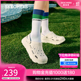 斯凯奇（Skechers）洞洞鞋夏季厚底沙滩凉鞋女外穿高级感包头踩屎感多巴胺泡泡鞋 白色/WHT 36 尺码偏大，建议选小一码