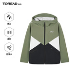 探路者（TOREAD）旗舰 儿童外套男中大童装秋冬季款保暖防风软壳运动服 岩石绿 160