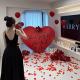 京唐结婚超大爱心网红气球结婚现场布置氛围气球求婚表白心型气球