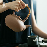 陆宝台湾陶瓷烧水壶户外庭院围炉煮茶家用暖茶煮普洱白茶宝满烧水陶壶 1号-岩黄 0.8L