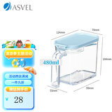 ASVEL阿司倍鹭厨房家用调味瓶盒调味罐调味盒调料罐 调料盒带勺子盐罐 青色480ml 型号1135-04