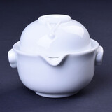 肖字和德手绘青花旅行功夫茶具套装一壶一杯快客茶壶户外便携整家用 空空如也纯白-快客杯一壶一杯