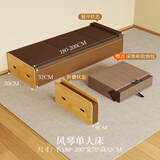 十八纸 折叠床单人床隐形床办公室午睡午休床隐藏伸缩双人床纸板床创意 高32宽70cm棕色【单人】配椰棕海绵垫