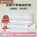 罗莱家纺 枕头枕芯脊椎枕 100%全棉决明子荞麦花草护颈枕 46*72