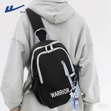 回力斜挎包男士大容量背包胸包2025新款通勤单肩包随身外出便携包女潮 黑色【太空人挂件】