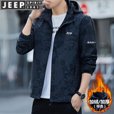 JEEP SPIRIT吉普夹克男春秋外套休闲上衣时尚百搭潮流简约气质休闲夹克外套 2628黑色 XL （建议121斤-135斤）