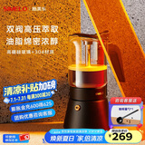 SIMELO德国施美乐摩卡壶双阀家用煮咖啡机不锈钢意式浓缩萃取咖啡壶套装 双阀黑升级款(1-3人份) 160ml