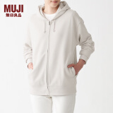 无印良品 MUJI 男女通用 紧密编织毛圈 拉链连帽衫 休闲外套 无性别 卫衣 银灰色 S -M(165/88A)