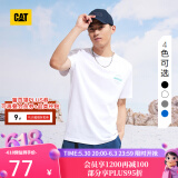 CAT卡特短袖t恤男士印花户外休闲Coolmax面料短袖T恤商场同款轻户外 白色 2XL