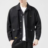 爱洛斯汀堡牛仔外套男春秋上衣服男装休闲夹克衫ins潮牌夹克男工装棒球服男 G21黑色 XL 【120-135斤】
