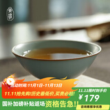 青澹汝窑茶杯单杯功夫茶主人杯陶瓷茶具薄胎天青色可养景德镇儒雅杯