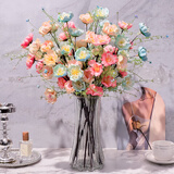 京东鲜花轻奢高端10支杜鹃花仿真花束摆设餐桌客厅插花装饰假花摆件高级感