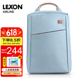 乐上（LEXON）双肩包女14英寸商务笔记本电脑包时尚书包通勤旅行背包PU浅蓝色