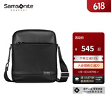 Samsonite新秀丽单肩竖式斜跨包 商务出差编织包男士生日礼物 TN5*09004 黑色
