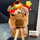 三彩熊卡皮巴拉玩偶花束情人节新年女生生日礼物女孩送女朋友闺蜜新结婚