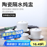贝瑟斯 陶瓷碗炖盅 汤碗隔水炖盅内胆蒸蛋碗小燕窝盅月子餐具罐带盖勺碟