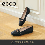 爱步（ECCO）25年夏季新款优雅芭蕾舞鞋方头羊皮浅口单鞋 舞悦234303 黑色38
