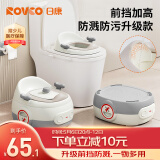 日康（rikang）儿童马桶 宝宝坐便器便盆加高前挡 PU软垫三合一功能 灰色X2004-8
