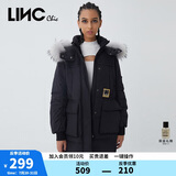 金羽杰冬季新潮羽绒派克服女中长款大毛领连帽拼接羽绒服女士Y21806161