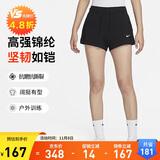耐克（NIKE）女运动短裤 夏季 针织超短裤 三分裤 时尚百搭 DV7863-010 黑 L