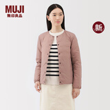 无印良品（MUJI）女式轻量羽绒便携式无领夹克羽绒服女款长袖25年冬季女装外套轻薄 烟熏粉色 L （165/88A）