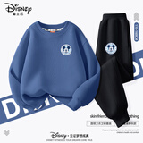 迪士尼童装儿童秋季套装新款宽松显瘦男童运动秋装上衣时尚百搭女童裤子