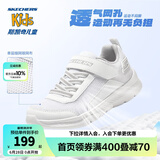 Skechers斯凯奇童鞋儿童运动鞋新款夏季易弯折男女童透气网鞋405238L 男童/白色/WHT 28.5