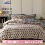 睡眠博士轻磨毛床上四件套轻奢床单被套罩高端用品 220*240cm  俪影