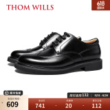 THOM WILLS【明星同款】德比鞋英伦风男士商务正装皮鞋舒适透气真皮男鞋夏季 黑色小牛D1611 40 /7码