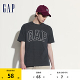 Gap【热卖爆款】男装夏撞色logo圆领短袖T恤纯棉上衣544465 黑灰色 185/104A(XXL) 亚洲尺码